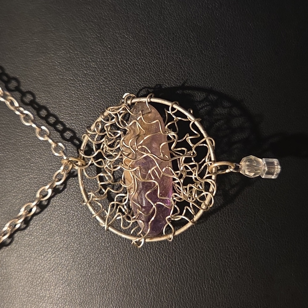 Ametrine Stone Wire Wrapped Pendent Necklace - Picture 3 of 5
